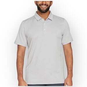 NWT Kirkland Signature Men’s Performance Polo Shirt – Medium – Light Gray